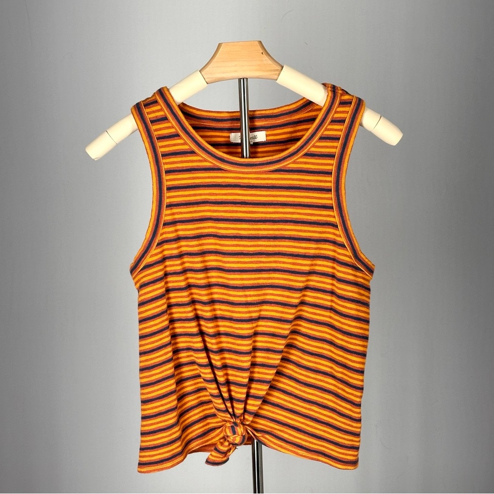 Madewell Striped Front Knot Tank Top | Women’s M
